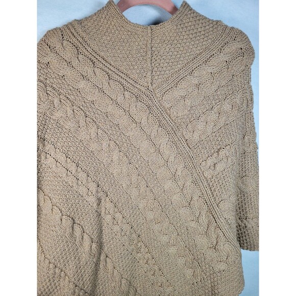 Aran Crafts Poncho Sweater Womens Small Medium Knit 100% Merino Wool Ireland - Picture 7 of 11